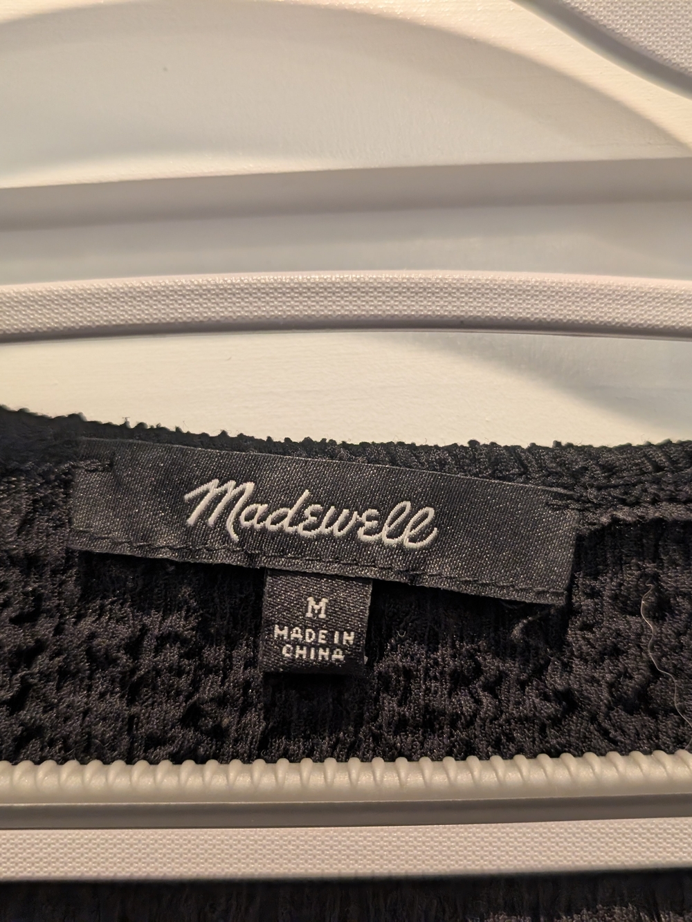 Madewell Black Textured Square Neck Crop Top - Picture 2 of 3